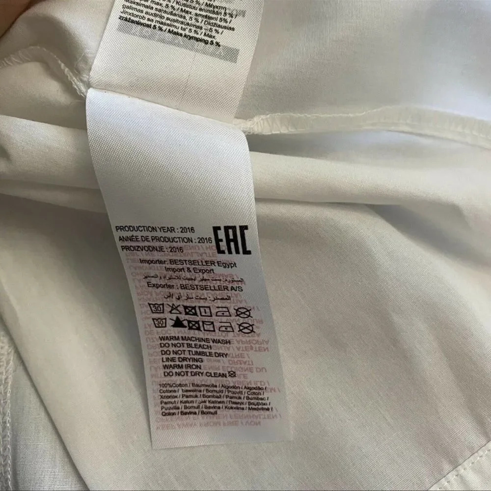 Noisy May Crisp white shirt open back sexy Large (check measurements) EUC - Picture 10 of 11